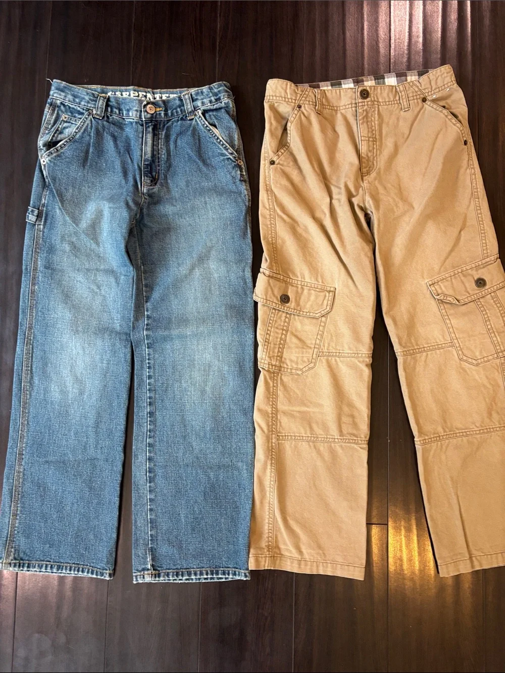 2 Pair Included Gymboree Boys Cargo / Pants - Blue & Tan Duo Bundle Size 12
